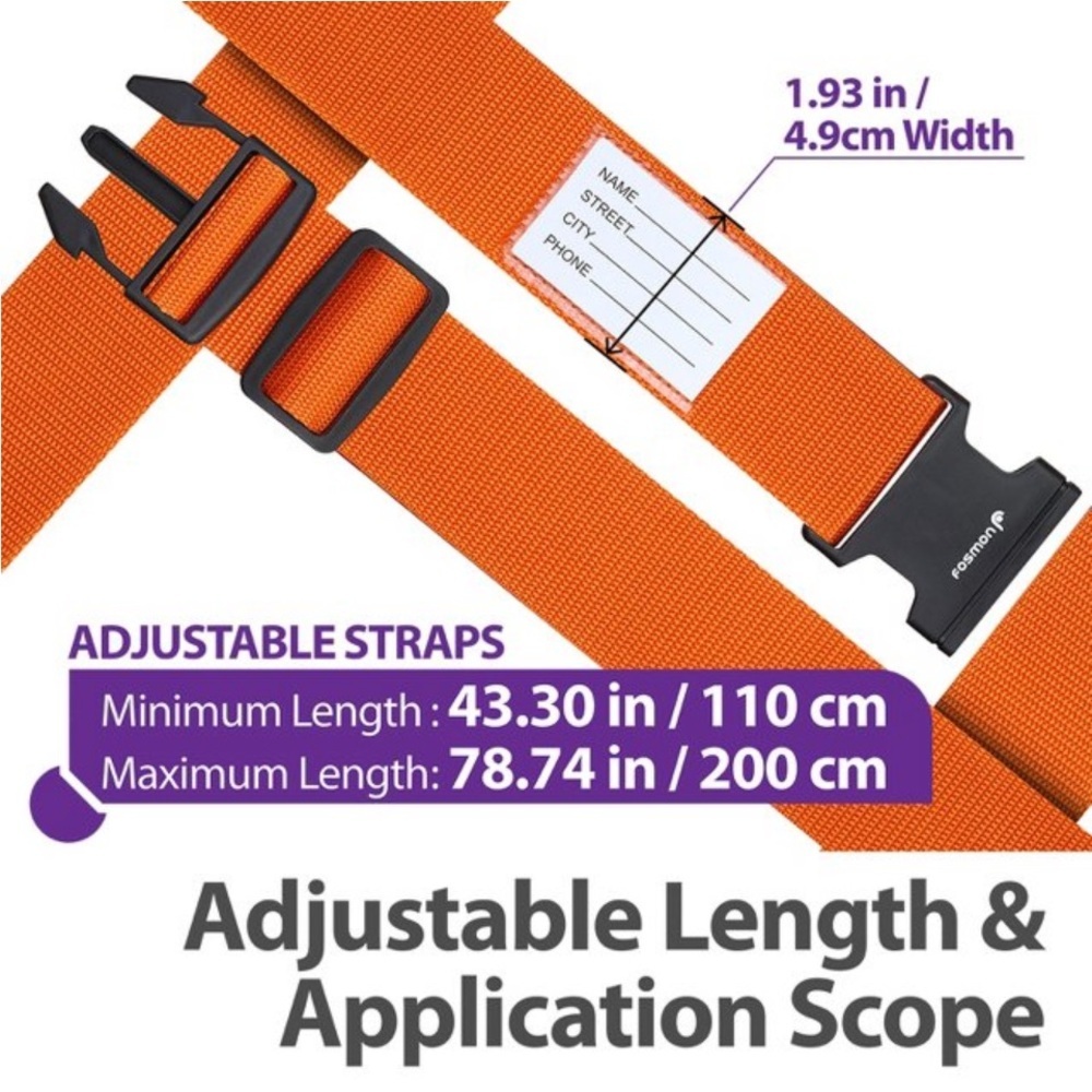 Luggage Straps Bundle of 6pcs Orange - Picture 7 of 8